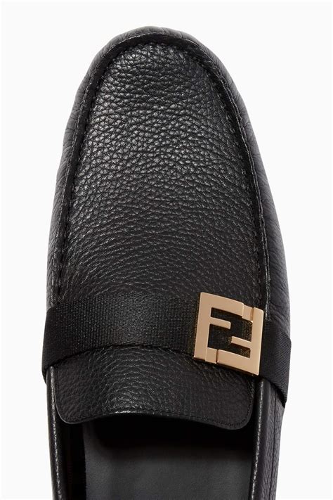 fendi leather logo drivers|Shop Fendi FFreedom Logo Driver Loafers .